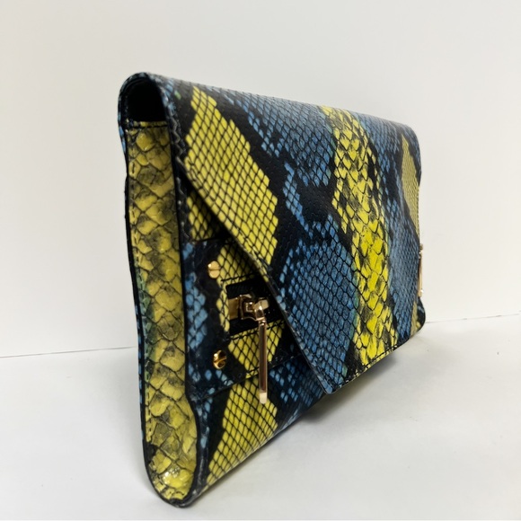 MILLY SNAKESKIN SHOULDER CLUTCH BAG NWT - Picture 6 of 7